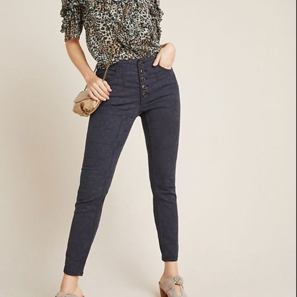 Anthropologie Pants - Pilcro High-Rise Jacquard Skinny Jeans